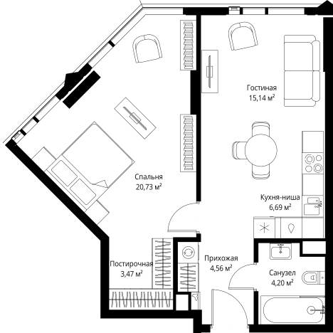 Купить однокомнатную квартиру у метро Хорошево в Москве. Вариант № 2901530, 0, площадь -  квм, цена 36040862 рублей