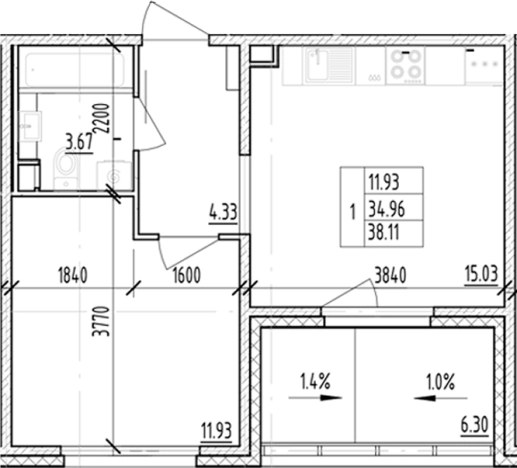 Купить однокомнатную квартиру у метро Проспект Ветеранов в Ленинградской области. Вариант № 6854893, 0, площадь -  квм, цена 7474934 рублей