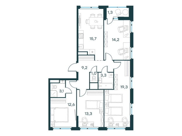 Купить четырехкомнатную квартиру в Химках. Вариант № 6058906, 0, площадь -  квм, цена 39163984 рублей