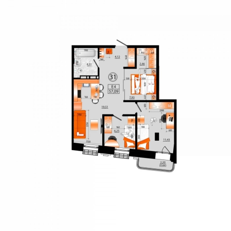 Купить четырехкомнатную квартиру в Приморском крае. Вариант № 6056778, 0, площадь -  квм, цена 12559800 рублей