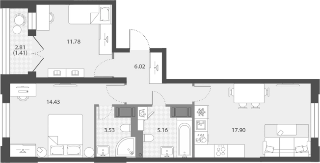 Купить трехкомнатную квартиру в районе Невский в Санкт-Петербурге. Вариант № 7851358, 0, площадь -  квм, цена 21030509 рублей