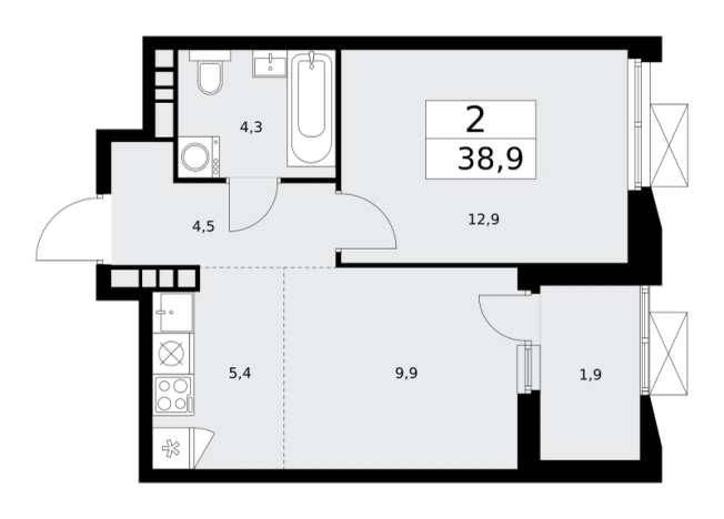 Купить двухкомнатную квартиру в ЖК Бунинские кварталы в Москве. Вариант № 834162, 0, площадь -  квм, цена 15242576 рублей