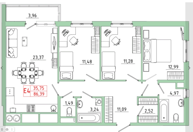 Купить квартиру в новостройках в ЖК Смарт -квартал на Карпова в Туле. Вариант № 71393, 0, площадь -  квм, цена 8377238 рублей