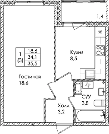 Купить однокомнатную квартиру в ЖК Ермак в Ленинградской области. Вариант № 6609607, 0, площадь -  квм, цена 5299000 рублей