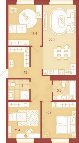 Купить квартиру в новостройках на улице Минская в Пензе. Вариант № 89337, 0, площадь -  квм, цена 7186200 рублей