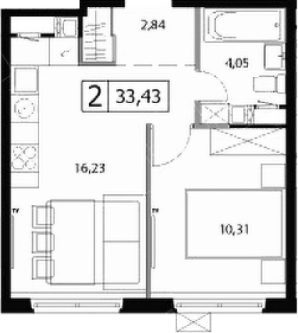 Купить двухкомнатную квартиру у метро Домодедовская в Видном. Вариант № 5833709, 0, площадь -  квм, цена 6291697 рублей