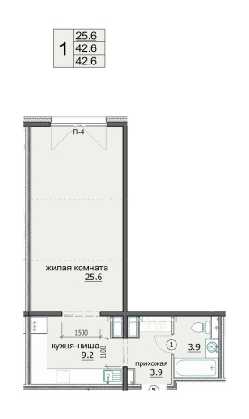 Купить однокомнатную квартиру на улице Центральная в Пензенской области. Вариант № 69071, 0, площадь -  квм, цена 4387800 рублей
