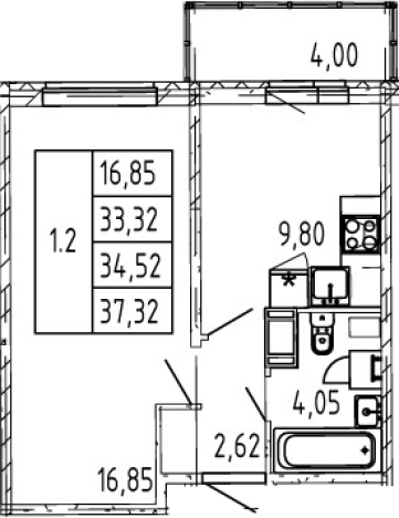 Купить однокомнатную квартиру в новостройках у метро Садовая в Санкт-Петербурге. Вариант № 74471, 0, площадь -  квм, цена 6345888 рублей