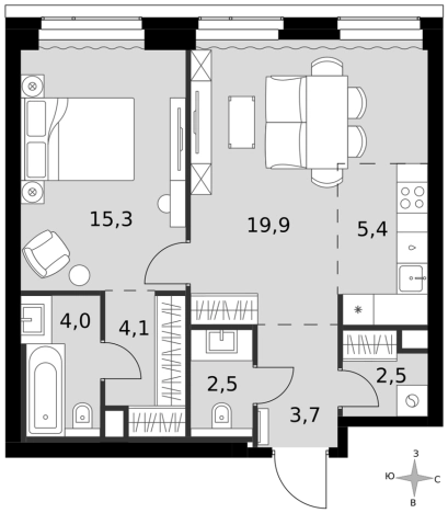 Купить квартиру в новостройках у метро Беговая в Москве. Вариант № 9465879, 0, площадь -  квм, цена 44878190 рублей