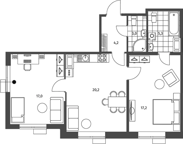 Купить трехкомнатную квартиру в ЖК Парусная 1 в Санкт-Петербурге. Вариант № 7265987, 0, площадь -  квм, цена 23929000 рублей