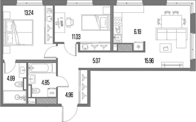 Купить трехкомнатную квартиру в ЖК Legenda Васильевского в Санкт-Петербурге. Вариант № 4838065, 0, площадь -  квм, цена 23552734 рублей