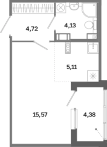Купить Студию на улице Курская в Санкт-Петербурге. Вариант № 6260845, 0, площадь -  квм, цена 15267010 рублей