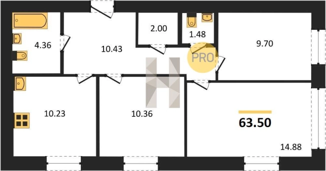 Купить трехкомнатную квартиру на улице Удмуртская в Ижевске. Вариант № 67632, 0, площадь -  квм, цена 4270000 рублей