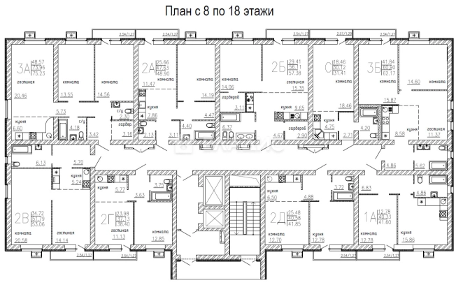 . Вариант № 10277195, 0, площадь - 41.6 квм, цена 4908800 рублей