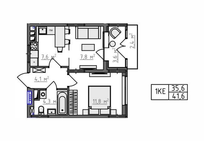 Купить однокомнатную квартиру в новостройках в ЖК Квартал Новаторов в Владимире. Вариант № 130580, 4, площадь -  квм, цена 4460040 рублей