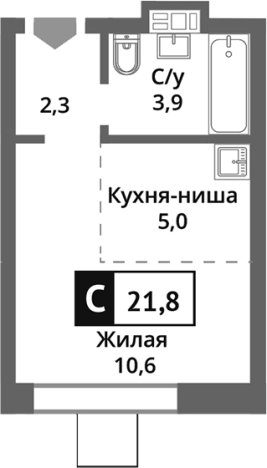 Купить Студию в районе Новокуркино в Химках. Вариант № 123141, 0, площадь -  квм, цена 4158503 рублей