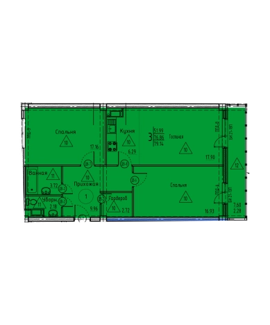 . Вариант № 69694, 0, площадь - 79.14 квм, цена 8863680 рублей