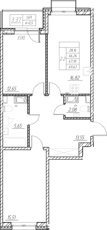 Купить трехкомнатную квартиру в ЖК RESPECT в Санкт-Петербурге. Вариант № 6056526, 0, площадь - квм, цена 22027900 рублей