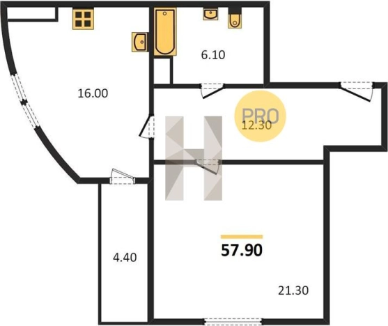 Купить однокомнатную квартиру в Приморском крае. Вариант № 72353, 0, площадь -  квм, цена 4656000 рублей