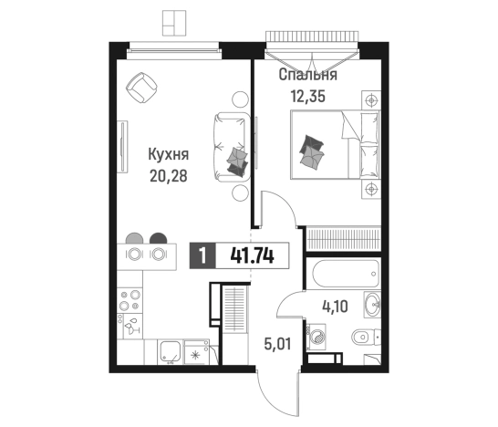 Купить двухкомнатную квартиру в Мурине. Вариант № 6868133, 0, площадь -  квм, цена 8003201 рублей