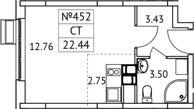 Купить Студию в Микрорайоне Птицефабрика, посёлок городского типа Томилино в Московской области. Вариант № 127727, 0, площадь -  квм, цена 4052463 рублей