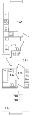 Купить двухкомнатную квартиру в районе исторический  Сосновая Поляна в Санкт-Петербурге. Вариант № 6713230, 0, площадь -  квм, цена 12631572 рублей