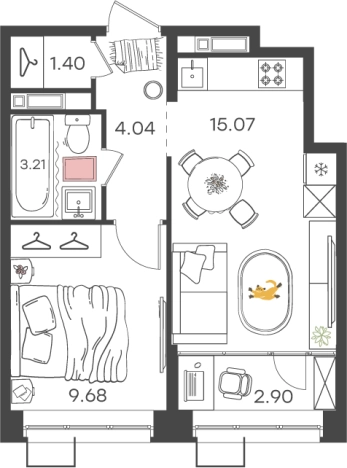 Купить однокомнатную квартиру в Микрорайоне Северный, Автозаводский район в Нижнем Новгороде. Вариант № 134800, 0, площадь - квм, цена 5996760 рублей
