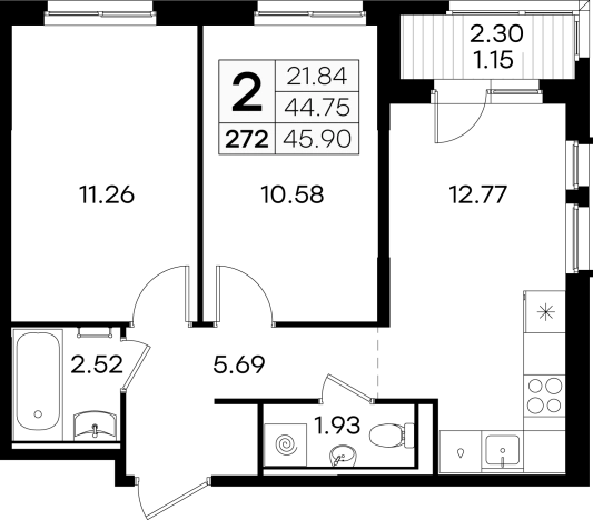 Купить квартиру в ЖК GloraX Новинки в Нижегородской области. Вариант № 137878, 0, площадь -  квм, цена 6239999 рублей