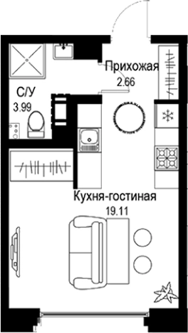 Купить Студию в районе Петроградский в Санкт-Петербурге. Вариант № 4829441, 0, площадь -  квм, цена 14168000 рублей