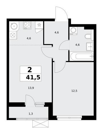 Купить двухкомнатную квартиру у метро Потапово в Москве. Вариант № 99769, 0, площадь -  квм, цена 15264530 рублей