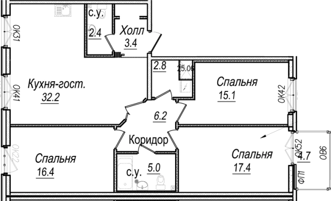 Купить многокомнатную квартиру в новостройках на улице набережная реки Карповки в Санкт-Петербурге. Вариант № 66506, 0, площадь -  квм, цена 67910191 рублей