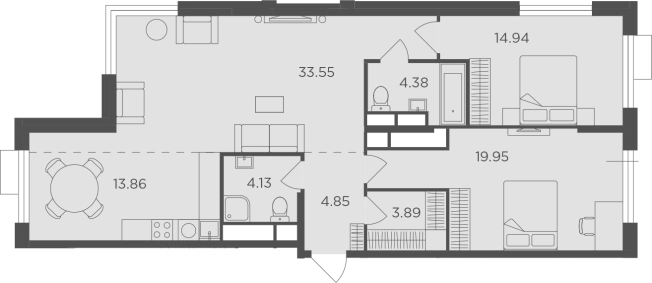 Купить трехкомнатную квартиру в районе Нагорный в Москве. Вариант № 91782, 0, площадь -  квм, цена 42816200 рублей