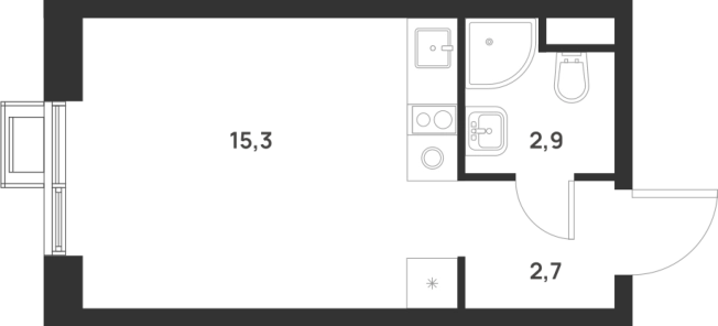 . Вариант № 10013951, 0, площадь - 20.9 квм, цена 11887743 рублей