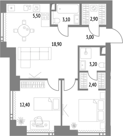 Купить двухкомнатную квартиру у метро Бутырская в Москве. Вариант № 103959, 0, площадь -  квм, цена 36100848 рублей