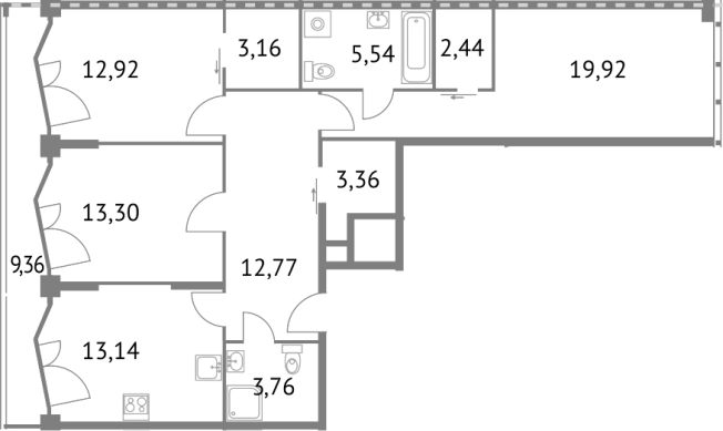 Купить трехкомнатную квартиру в новостройках у метро Алексеевская в Москве. Вариант № 75961, 0, площадь -  квм, цена 45270000 рублей