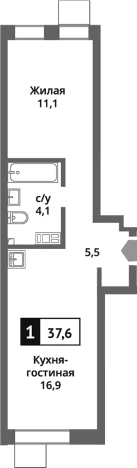 Купить двухкомнатную квартиру в Красногорске. Вариант № 116355, 0, площадь -  квм, цена 7121719 рублей