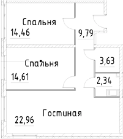 Купить трехкомнатную квартиру в ЖК Про.Молодость в Санкт-Петербурге. Вариант № 7596682, 0, площадь -  квм, цена 12069399 рублей