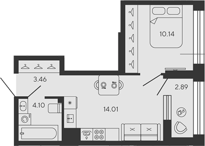 Купить двухкомнатную квартиру в ЖК BASHNI ELEMENT в Санкт-Петербурге. Вариант № 8340562, 0, площадь -  квм, цена 17362576 рублей