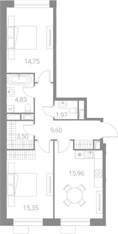 Купить трехкомнатную квартиру у метро Каширская в Москве. Вариант № 74204, 0, площадь -  квм, цена 20678143 рублей