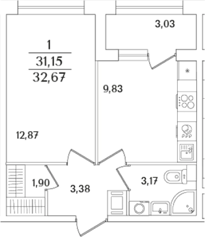 Купить однокомнатную квартиру в новостройках у метро Выборгская в Санкт-Петербурге. Вариант № 6233521, 0, площадь -  квм, цена 11618316 рублей