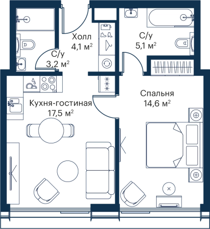 Купить однокомнатную квартиру на вторичке в ЖК City Bay в Москве. Вариант № 1274381, 0, площадь -  квм, цена 23487689 рублей