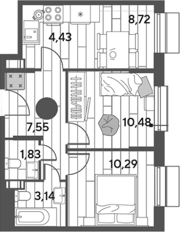 Купить квартиру в ЖК Публицист в Пушкине. Вариант № 117901, 0, площадь -  квм, цена 7320430 рублей