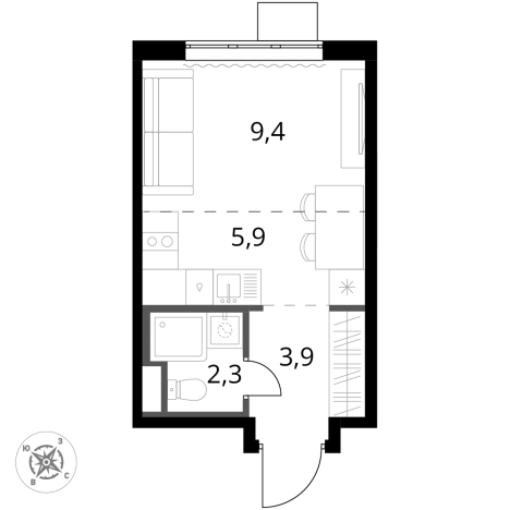 Купить однокомнатную квартиру у метро Битца в Видном. Вариант № 9949561, 0, площадь -  квм, цена 8752650 рублей