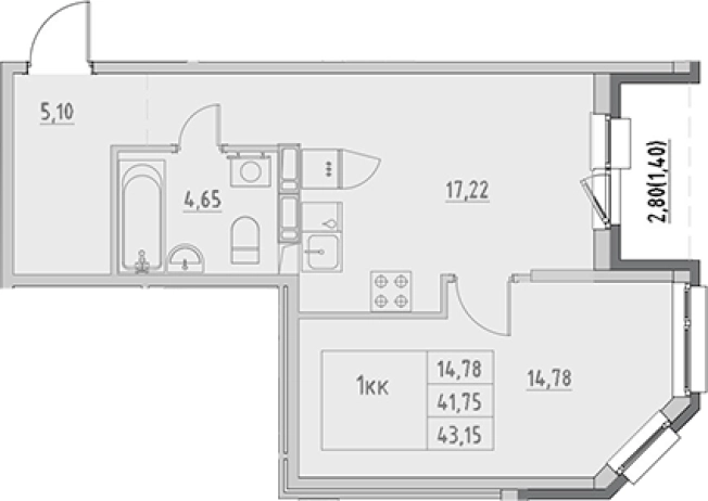 Купить однокомнатную квартиру в ЖК Новый Город в Выборге. Вариант № 9153941, 0, площадь -  квм, цена 7767000 рублей
