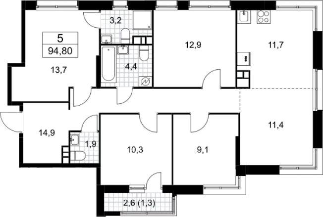 Купить многокомнатную квартиру в ЖК Родные кварталы в Москве. Вариант № 3952124, 0, площадь -  квм, цена 16444789 рублей