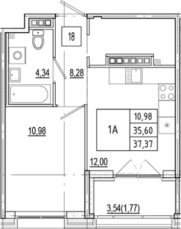 Купить однокомнатную квартиру в ЖК Ranta Residence в Санкт-Петербурге. Вариант № 5632115, 0, площадь -  квм, цена 17190200 рублей