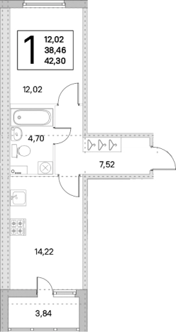 Купить двухкомнатную квартиру у метро Проспект Большевиков в Ленинградской области. Вариант № 8488126, 0, площадь -  квм, цена 6465126 рублей