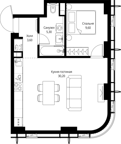 Купить однокомнатную квартиру в новостройках у метро Мякинино в Москве. Вариант № 161437, 0, площадь -  квм, цена 21741433 рублей