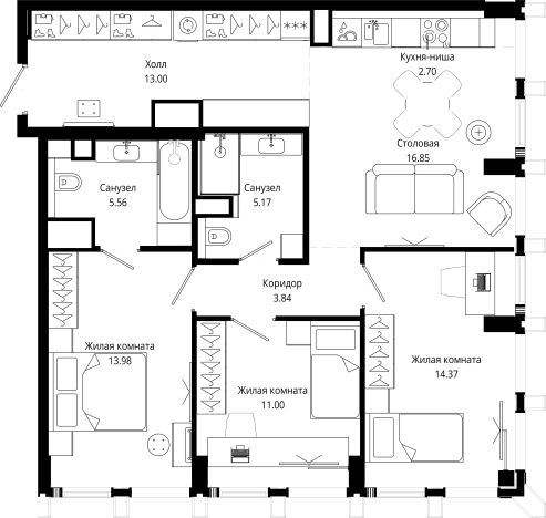 Купить квартиру на улице 4-я  Марьиной Рощи в Москве. Вариант № 143558, 0, площадь -  квм, цена 51432356 рублей