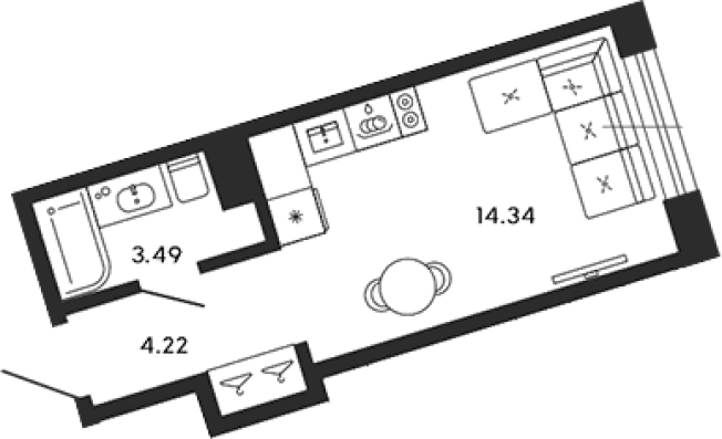 Купить Студию на улице Ремесленная в Санкт-Петербурге. Вариант № 4159388, 0, площадь -  квм, цена 15649988 рублей